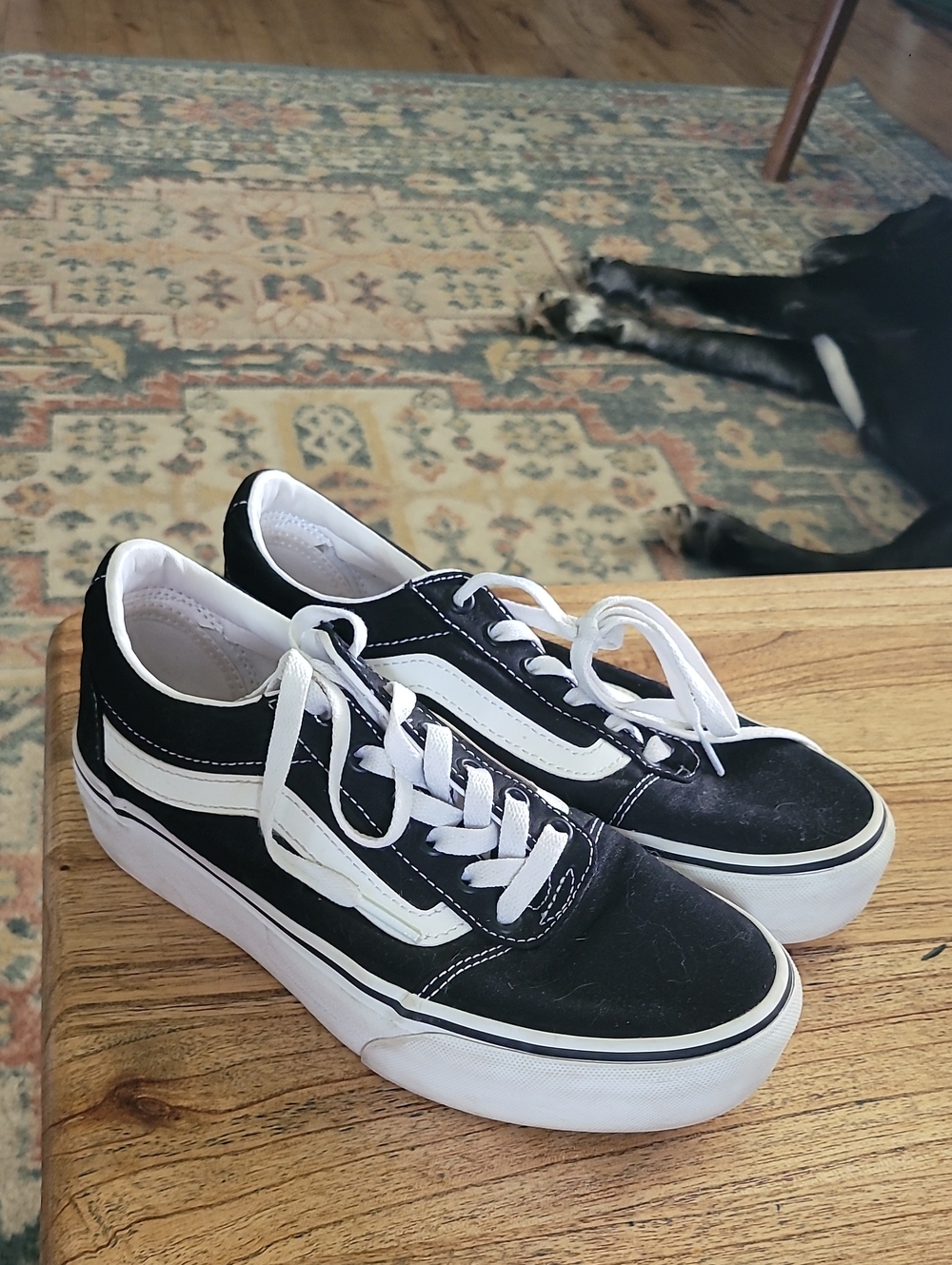 Vans Black & White Old Skool Low-Top Skate Sneakers